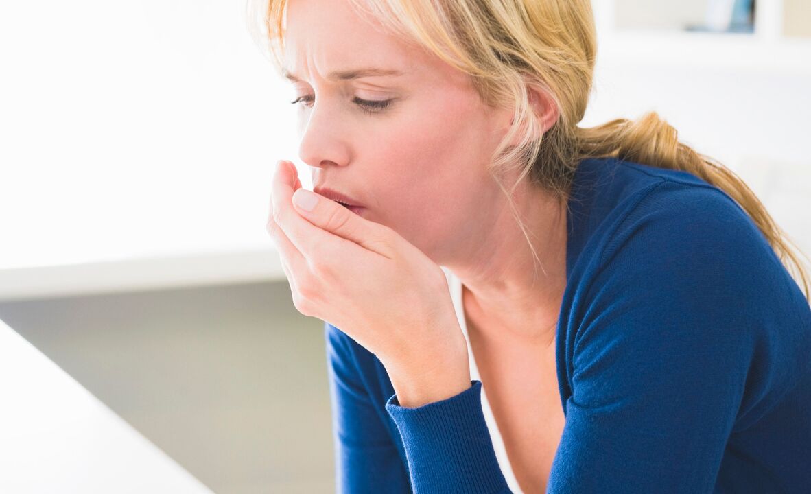 A woman's cough is caused by parasites